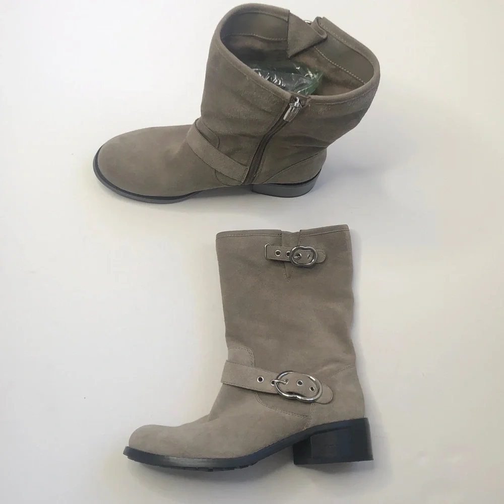Vince Camuto Tan Suede mid calf Wilan boots